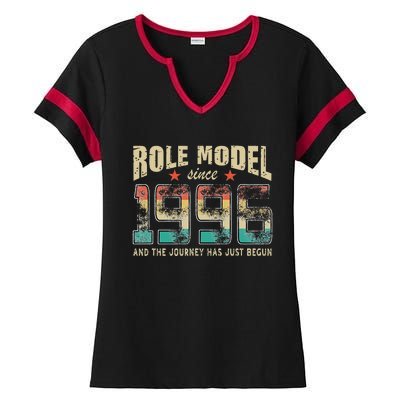 Role Model Born 1996 And The Journey Has Just Begun Birthday Ladies Halftime Notch Neck Tee