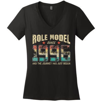 Role Model Born 1996 And The Journey Has Just Begun Birthday Women's V-Neck T-Shirt