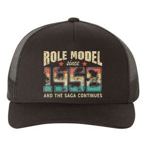 Role Model Born 1958 And The Saga Continues Birthday Yupoong Adult 5-Panel Trucker Hat