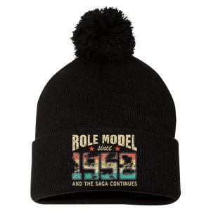 Role Model Born 1958 And The Saga Continues Birthday Pom Pom 12in Knit Beanie