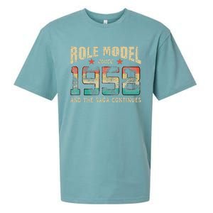 Role Model Born 1958 And The Saga Continues Birthday Sueded Cloud Jersey T-Shirt