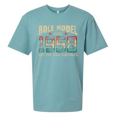 Role Model Born 1958 And The Saga Continues Birthday Sueded Cloud Jersey T-Shirt