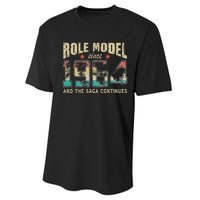 Role Model Born 1964 And The Saga Continues Birthday Performance Sprint T-Shirt