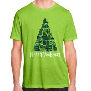 Retro Merry Bookmas Book Tree Christmas Holiday Book Lovers Gift Adult ChromaSoft Performance T-Shirt