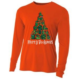 Retro Merry Bookmas Book Tree Christmas Holiday Book Lovers Gift Cooling Performance Long Sleeve Crew