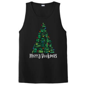 Retro Merry Bookmas Book Tree Christmas Holiday Book Lovers Gift PosiCharge Competitor Tank