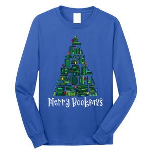 Retro Merry Bookmas Book Tree Christmas Holiday Book Lovers Gift Long Sleeve Shirt