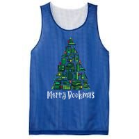 Retro Merry Bookmas Book Tree Christmas Holiday Book Lovers Gift Mesh Reversible Basketball Jersey Tank