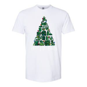 Retro Merry Bookmas Book Tree Christmas Holiday Book Lovers Gift Softstyle CVC T-Shirt