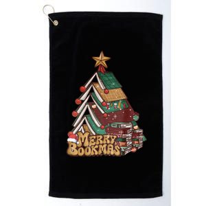 Retro Merry Bookmas Christmas Book Tree Bookworm Gift Platinum Collection Golf Towel