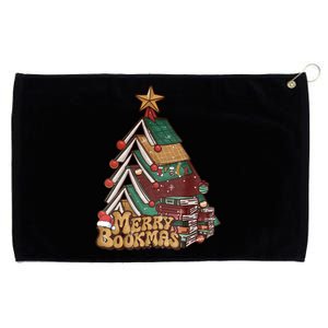 Retro Merry Bookmas Christmas Book Tree Bookworm Gift Grommeted Golf Towel