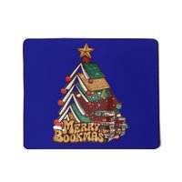 Retro Merry Bookmas Christmas Book Tree Bookworm Gift Mousepad