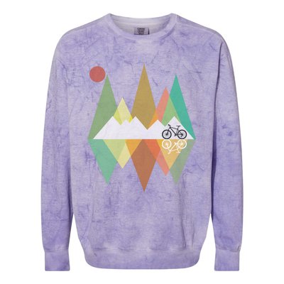 Retro Mountain Bike Gift Vintage Mtb Gift Colorblast Crewneck Sweatshirt