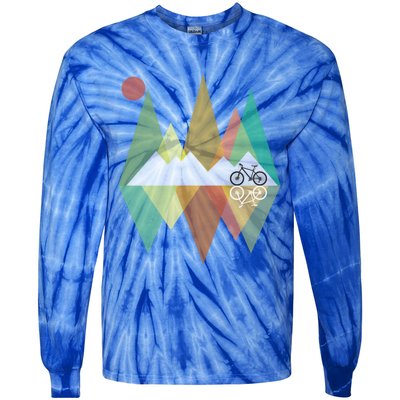 Retro Mountain Bike Gift Vintage Mtb Gift Tie-Dye Long Sleeve Shirt