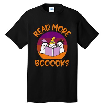 Read More Books Vintage Retro Ghost Book Lover Tall T-Shirt