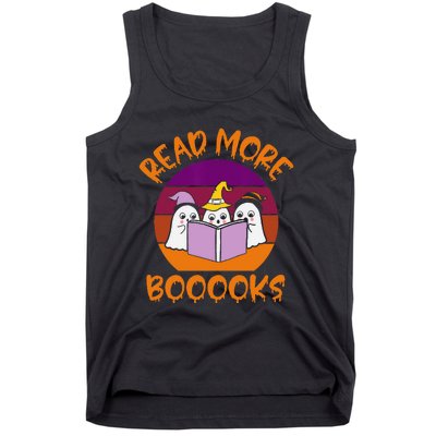 Read More Books Vintage Retro Ghost Book Lover Tank Top