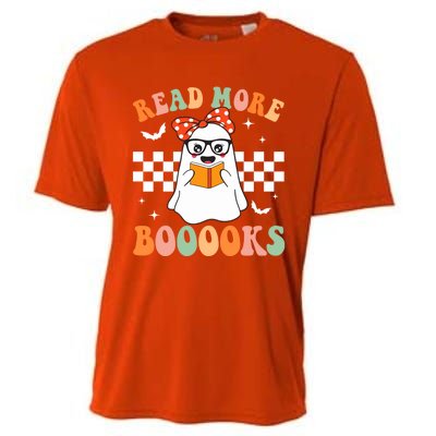 Read More Books Funny Teacher Halloween Ghost Reading Books Gift Cooling Performance Crew T-Shirt