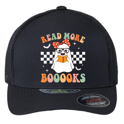 Read More Books Funny Teacher Halloween Ghost Reading Books Gift Flexfit Unipanel Trucker Cap