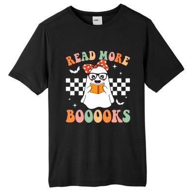 Read More Books Funny Teacher Halloween Ghost Reading Books Gift Tall Fusion ChromaSoft Performance T-Shirt