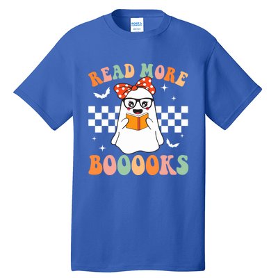 Read More Books Funny Teacher Halloween Ghost Reading Books Gift Tall T-Shirt