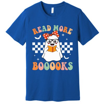 Read More Books Funny Teacher Halloween Ghost Reading Books Gift Premium T-Shirt