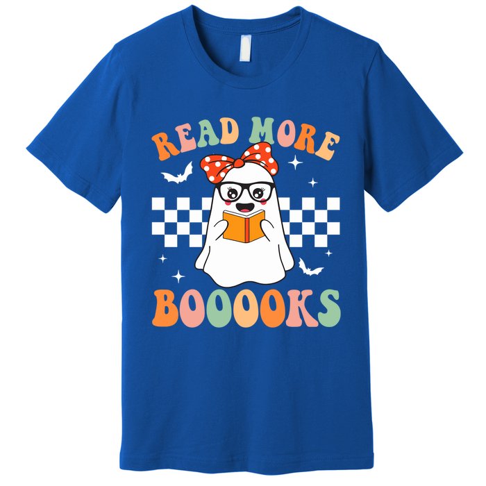 Read More Books Funny Teacher Halloween Ghost Reading Books Gift Premium T-Shirt