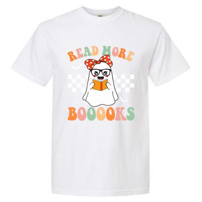 Read More Books Funny Teacher Halloween Ghost Reading Books Gift Garment-Dyed Heavyweight T-Shirt