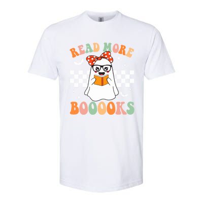 Read More Books Funny Teacher Halloween Ghost Reading Books Gift Softstyle CVC T-Shirt