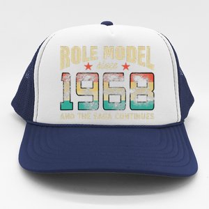 Role Model Born 1968 And The Saga Continues Birthday Trucker Hat