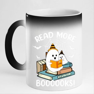 Read More Boooooks Cute Ghost Read More Boooooks Halloween Gift 11oz Black Color Changing Mug