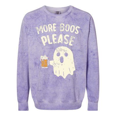 Retro More Boos Please Ghost Beer Halloween Costume Colorblast Crewneck Sweatshirt