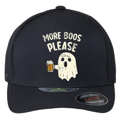 Retro More Boos Please Ghost Beer Halloween Costume Flexfit Unipanel Trucker Cap