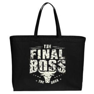 Rock Music Boss Final White Design Fun Music Lover Cotton Canvas Jumbo Tote