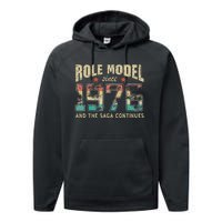 Role Model Born 1976 And The Saga Continues Birthday Performance Fleece Hoodie