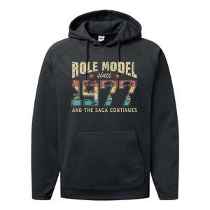 Role Model Born 1977 And The Saga Continues Birthday Performance Fleece Hoodie