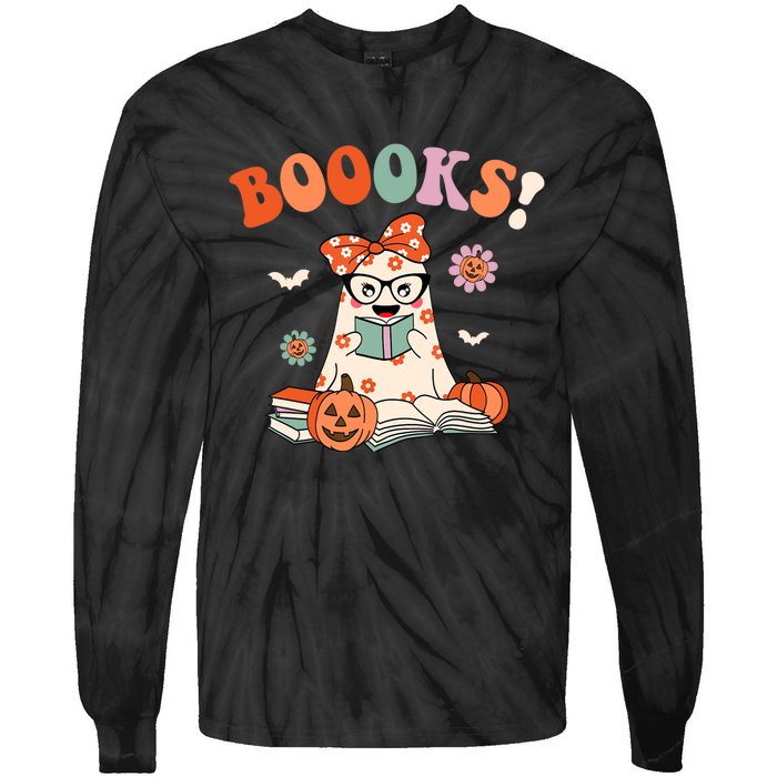 Read More Books Spooky Teacher Cute Halloween Tie-Dye Long Sleeve Shirt