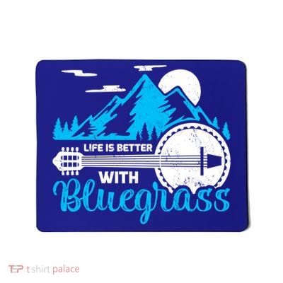 Retro Mountain Banjo Life Is Better With Bluegrass Gift Mousepad