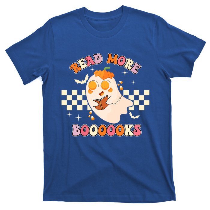 Read More Booooks Cute Ghost Reading Books Halloween Costume Funny Gift T-Shirt