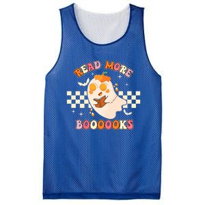 Read More Booooks Cute Ghost Reading Books Halloween Costume Funny Gift Mesh Reversible Basketball Jersey Tank