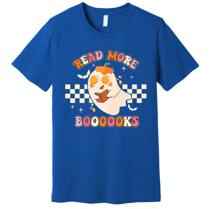 Read More Booooks Cute Ghost Reading Books Halloween Costume Funny Gift Premium T-Shirt