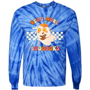 Read More Booooks Cute Ghost Reading Books Halloween Costume Funny Gift Tie-Dye Long Sleeve Shirt