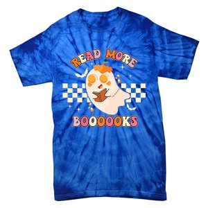 Read More Booooks Cute Ghost Reading Books Halloween Costume Funny Gift Tie-Dye T-Shirt