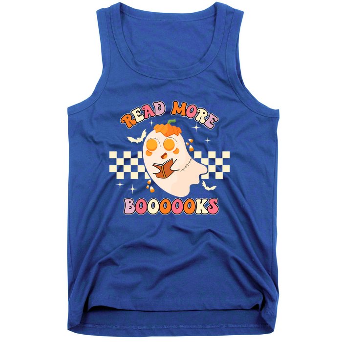 Read More Booooks Cute Ghost Reading Books Halloween Costume Funny Gift Tank Top