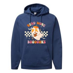 Read More Booooks Cute Ghost Reading Books Halloween Costume Funny Gift Performance Fleece Hoodie