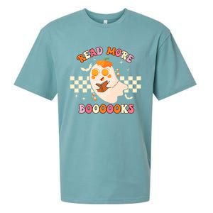 Read More Booooks Cute Ghost Reading Books Halloween Costume Funny Gift Sueded Cloud Jersey T-Shirt