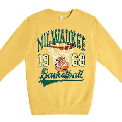 Retro Milwaukee Basketball 1968 Premium Crewneck Sweatshirt