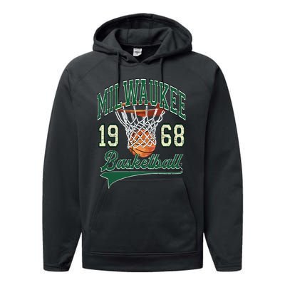 Retro Milwaukee Basketball 1968 Performance Fleece Hoodie