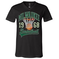 Retro Milwaukee Basketball 1968 V-Neck T-Shirt