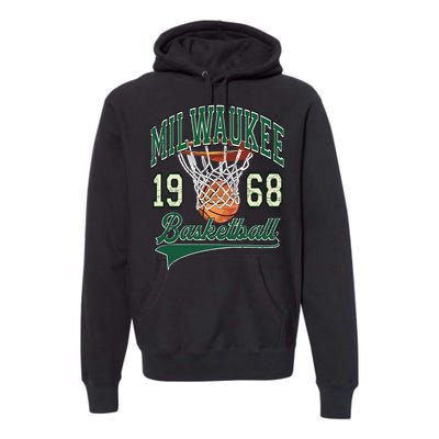 Retro Milwaukee Basketball 1968 Premium Hoodie