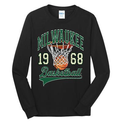 Retro Milwaukee Basketball 1968 Tall Long Sleeve T-Shirt